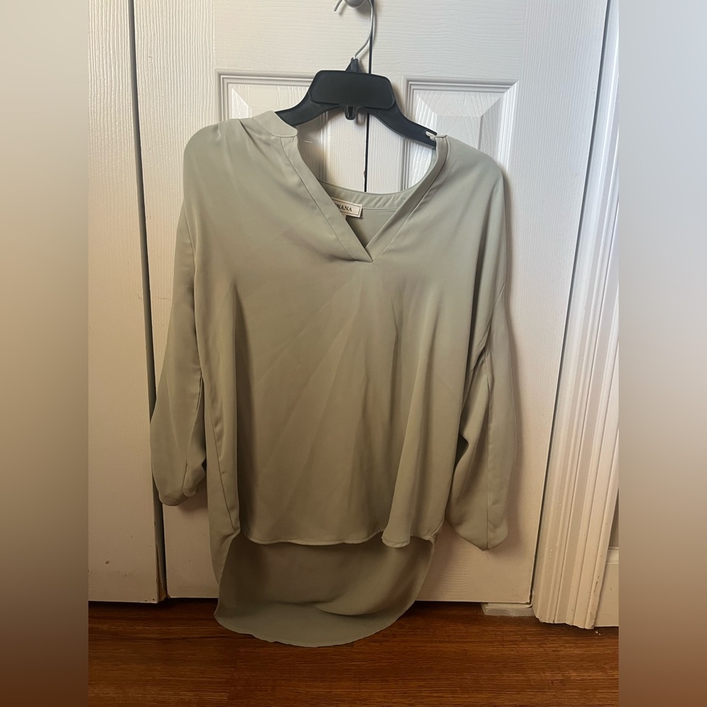 Zenana Outfitters Women's Blouse in Light Olive